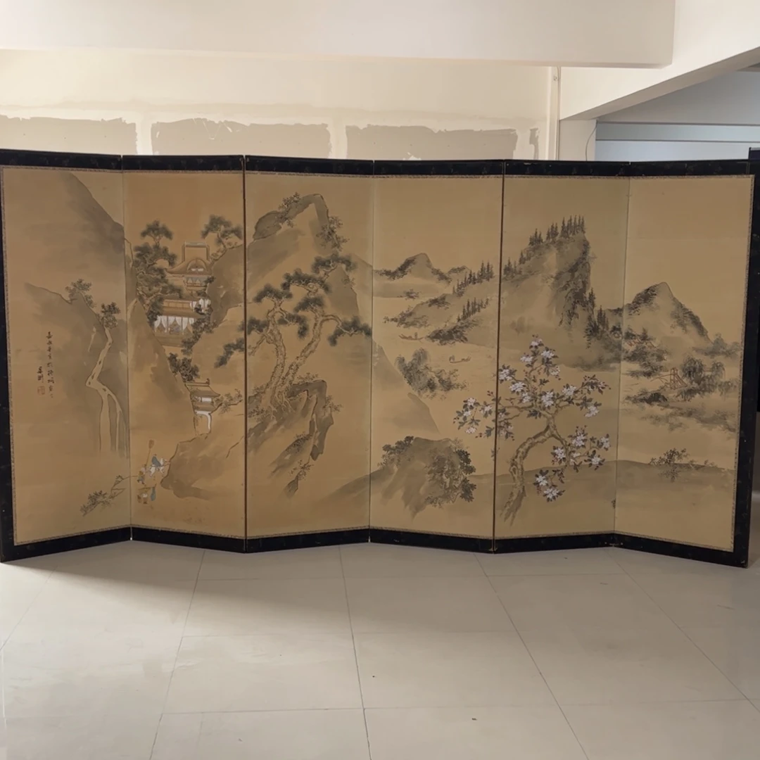 绘画屏风框画茶空间设计