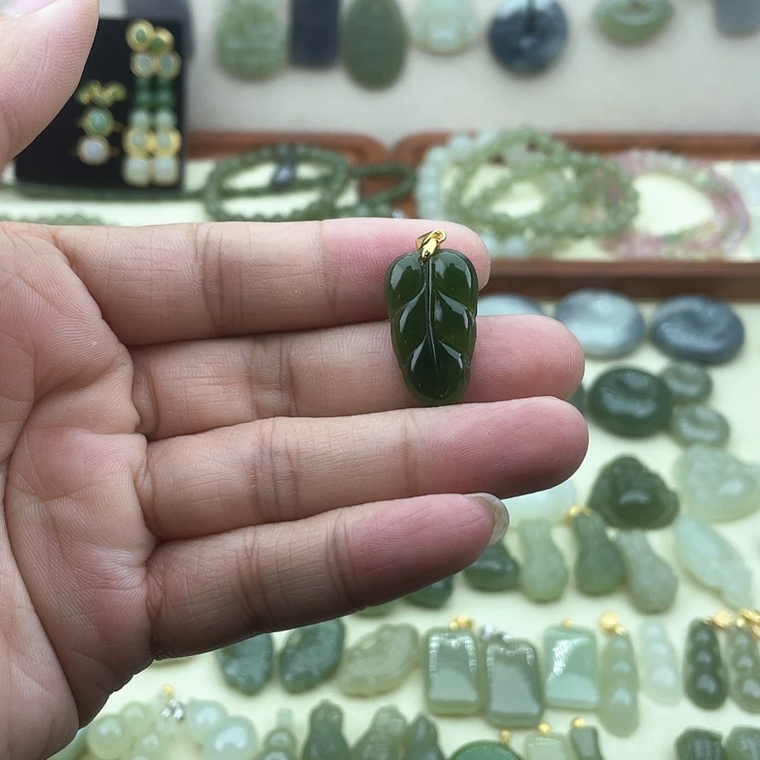 和田玉银S925镶嵌吊坠(不含链)
