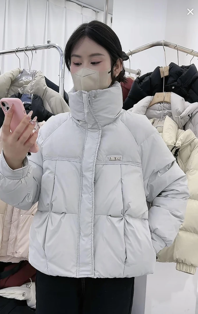 莎姐严选韩版简约百搭棉衣外套925