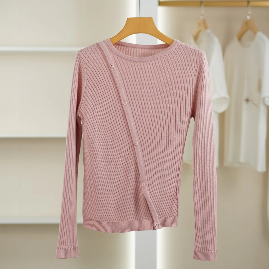 麦迪尚品【DS】5060297 春秋简约樱花酪针织衫品牌女装折扣撤柜