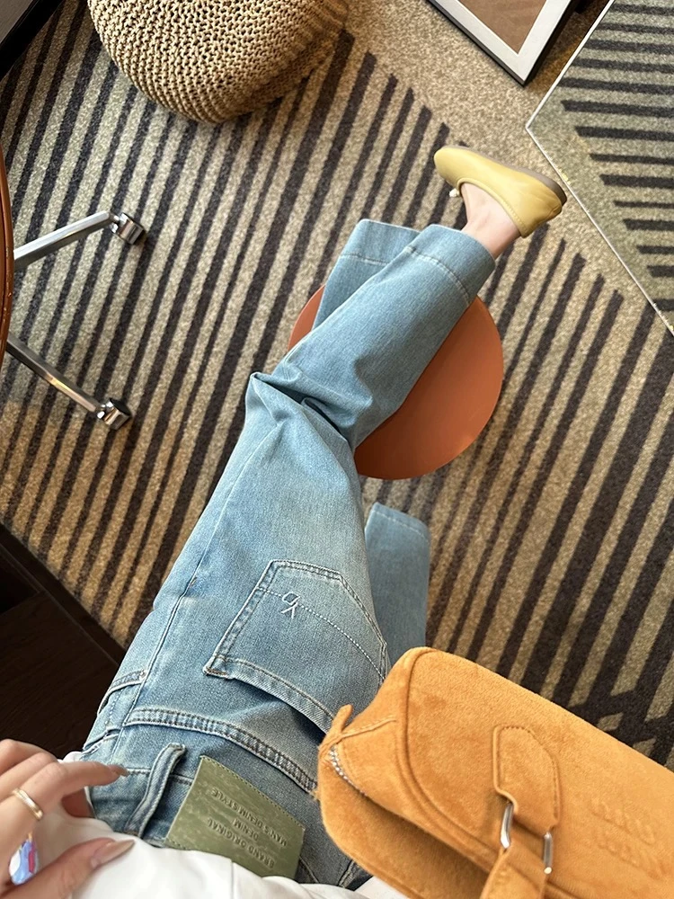 腿粗买她~！高腰直筒九分阔腿裤女2025夏新薄款大码胖mm宽松奶奶裤