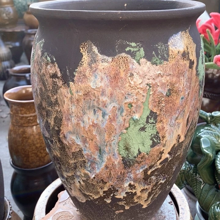 紫砂花盆高约30口约20