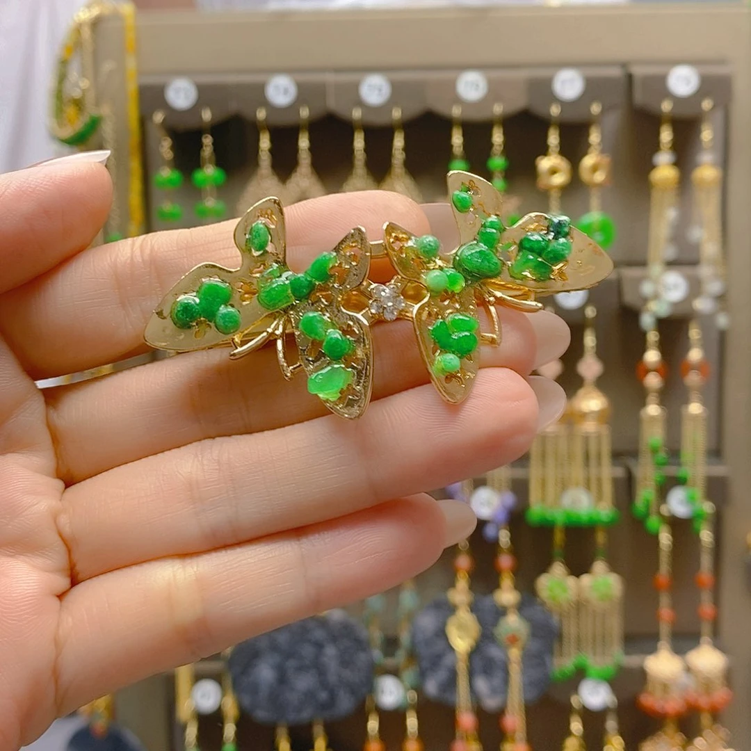 翡翠合金耳饰翡翠