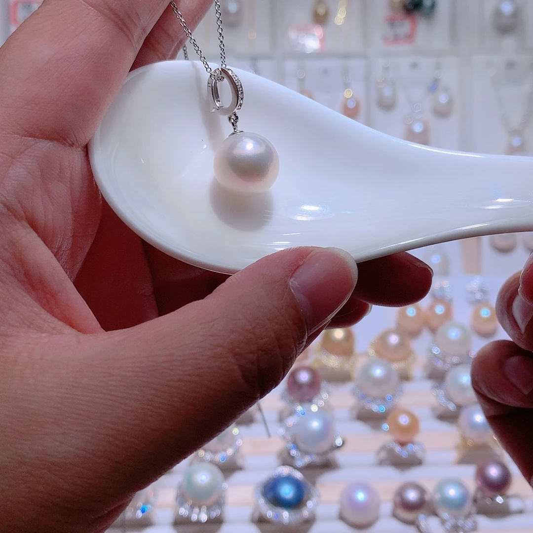 淡水珍珠吊坠(赠链)银S925镶嵌CC12.7mm