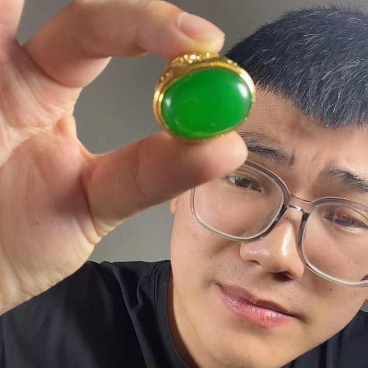 未镶嵌戒指翡翠高端时尚大鸽子蛋戒指