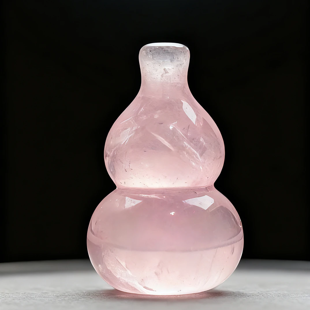 天然粉水晶葫芦吊坠男女时尚挂件17*28mm