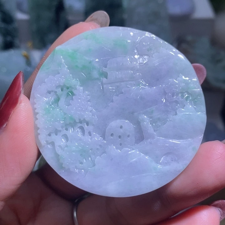 【闪购商品】翡翠未镶嵌颈饰山水