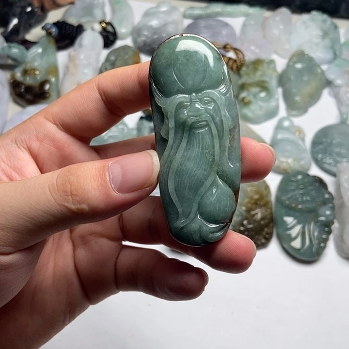 颈饰未镶嵌翡翠寿星40