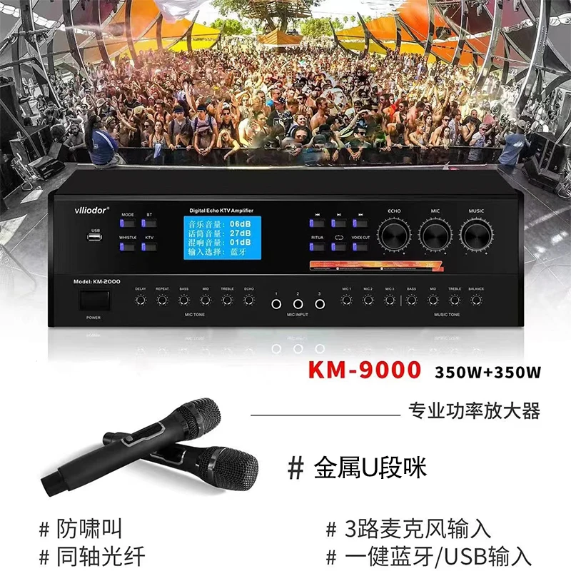 专业功放加原装一对金属话筒