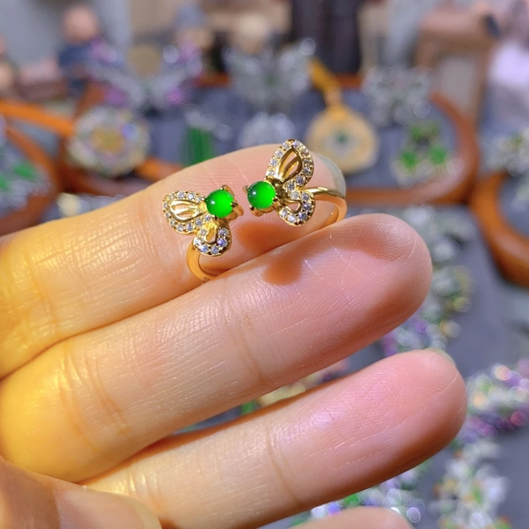 吊坠(不含链)银S925镶嵌翡翠