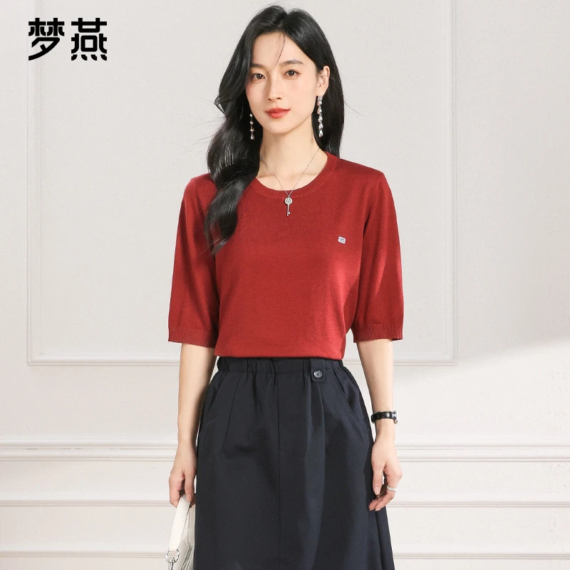 梦燕春秋女时尚百搭气质大方宽松休闲舒适简约显瘦上衣AC04B5017