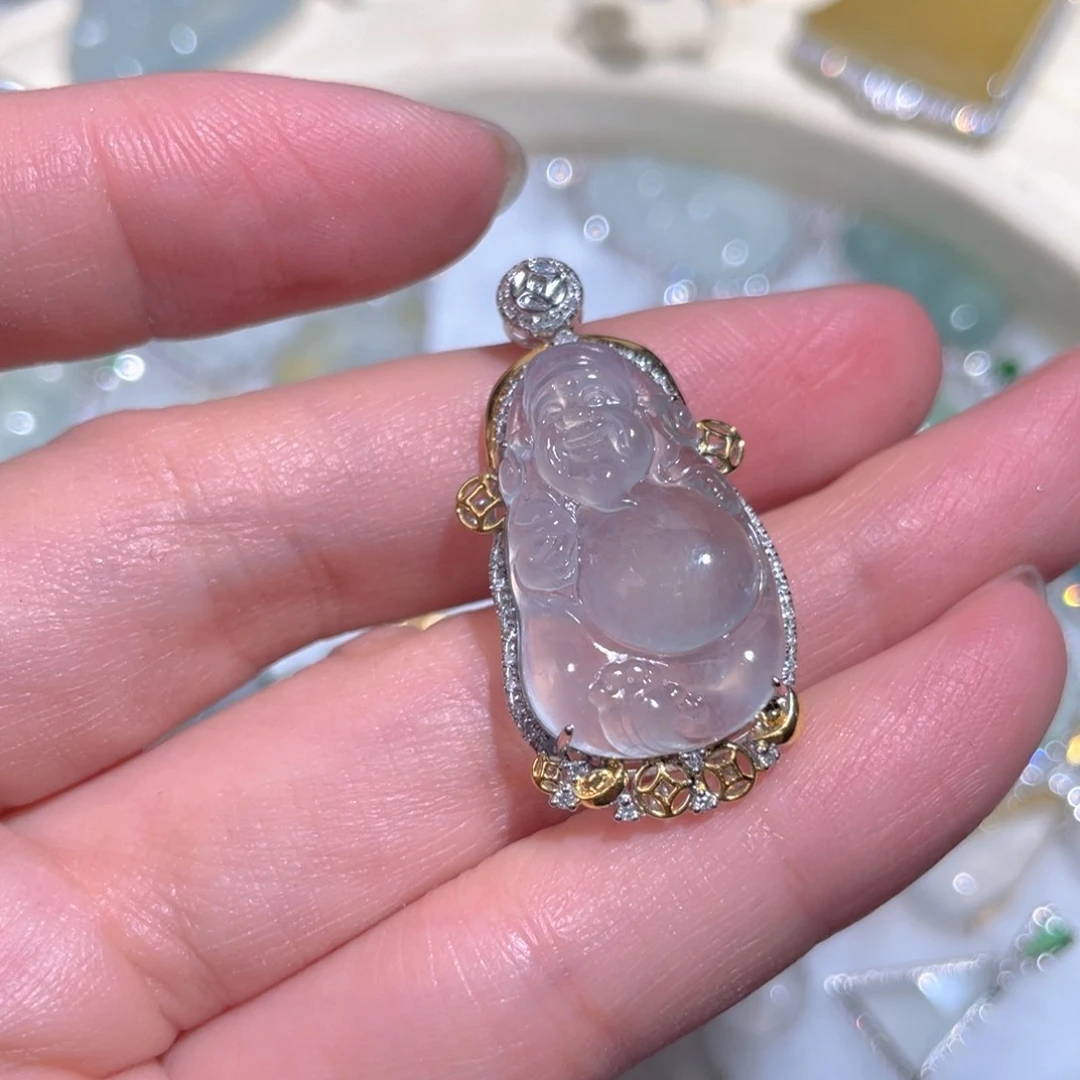 翡翠颈饰18K金镶嵌翡翠