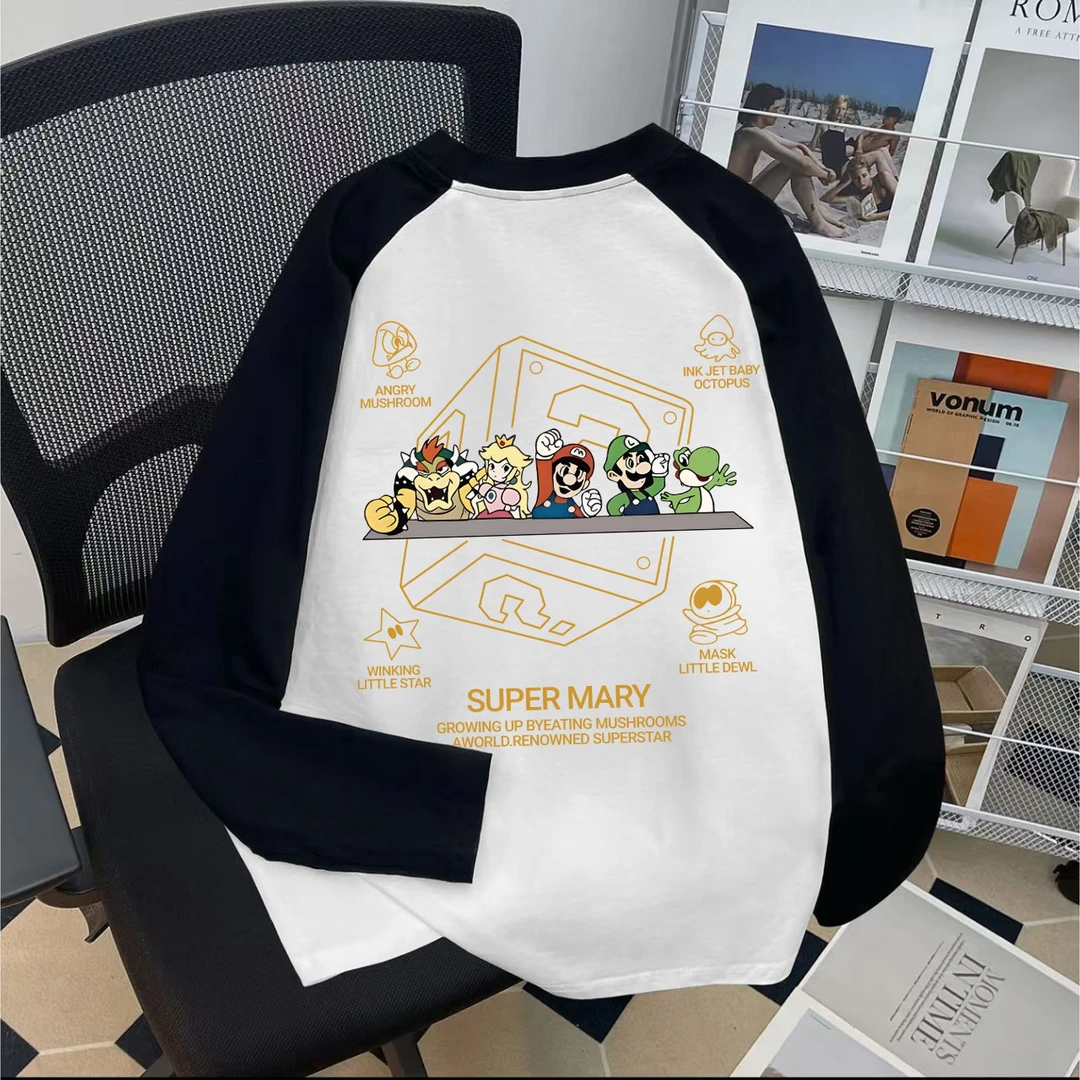 儿童春秋新款打底衫男宝宝卡通插肩长袖上衣男童韩版百搭圆领T恤