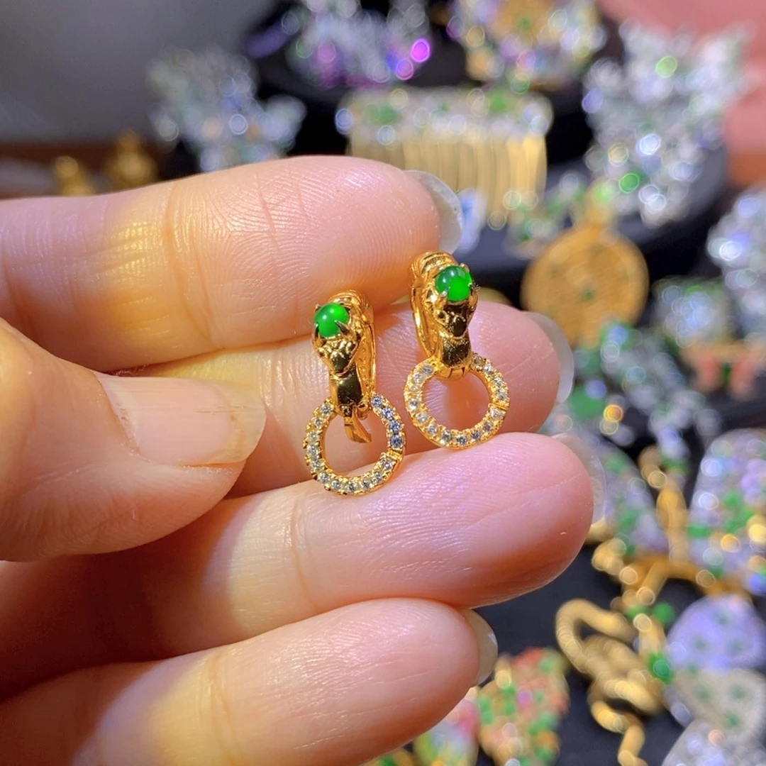 吊坠(不含链)银S925镶嵌翡翠多样性发其一