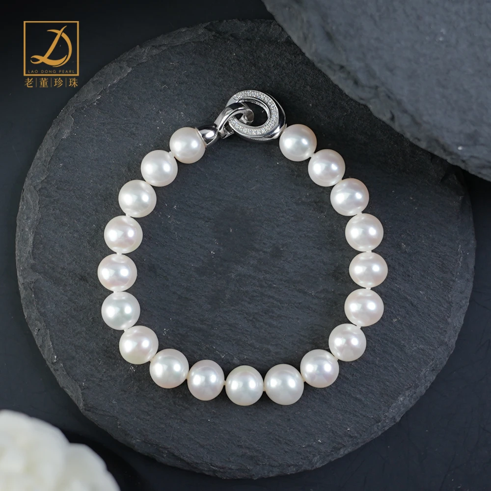 S925银8-8.5mm无核淡水珍珠手链
