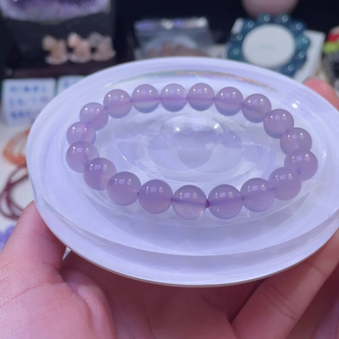 未镶嵌手链水晶紫玉髓玛瑙10mm