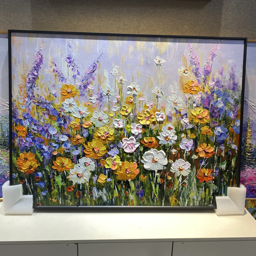 (花海)纯手绘油画装饰画入户走廊玄关挂画