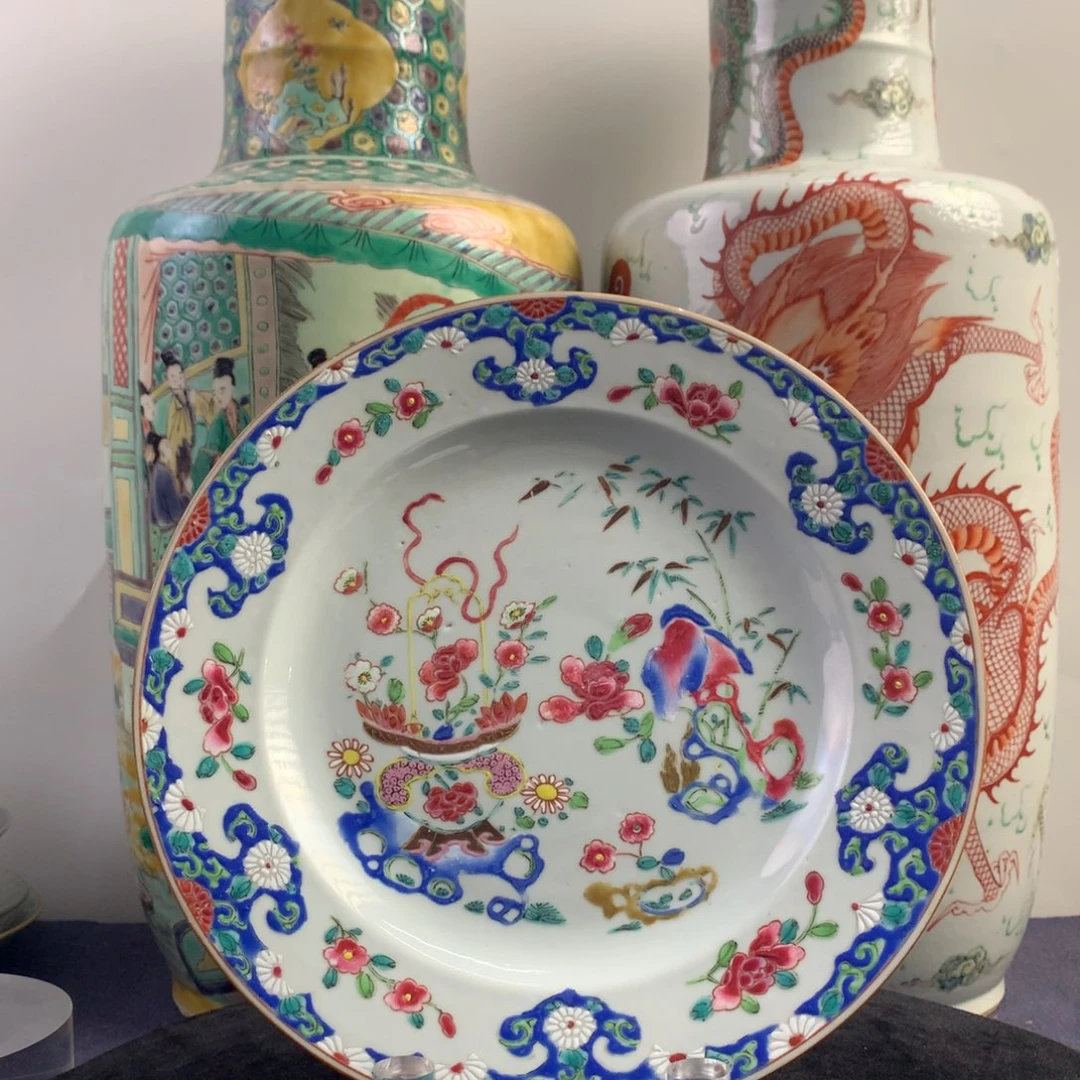 盘陶1406瓷器—粉彩花卉纹赏盘