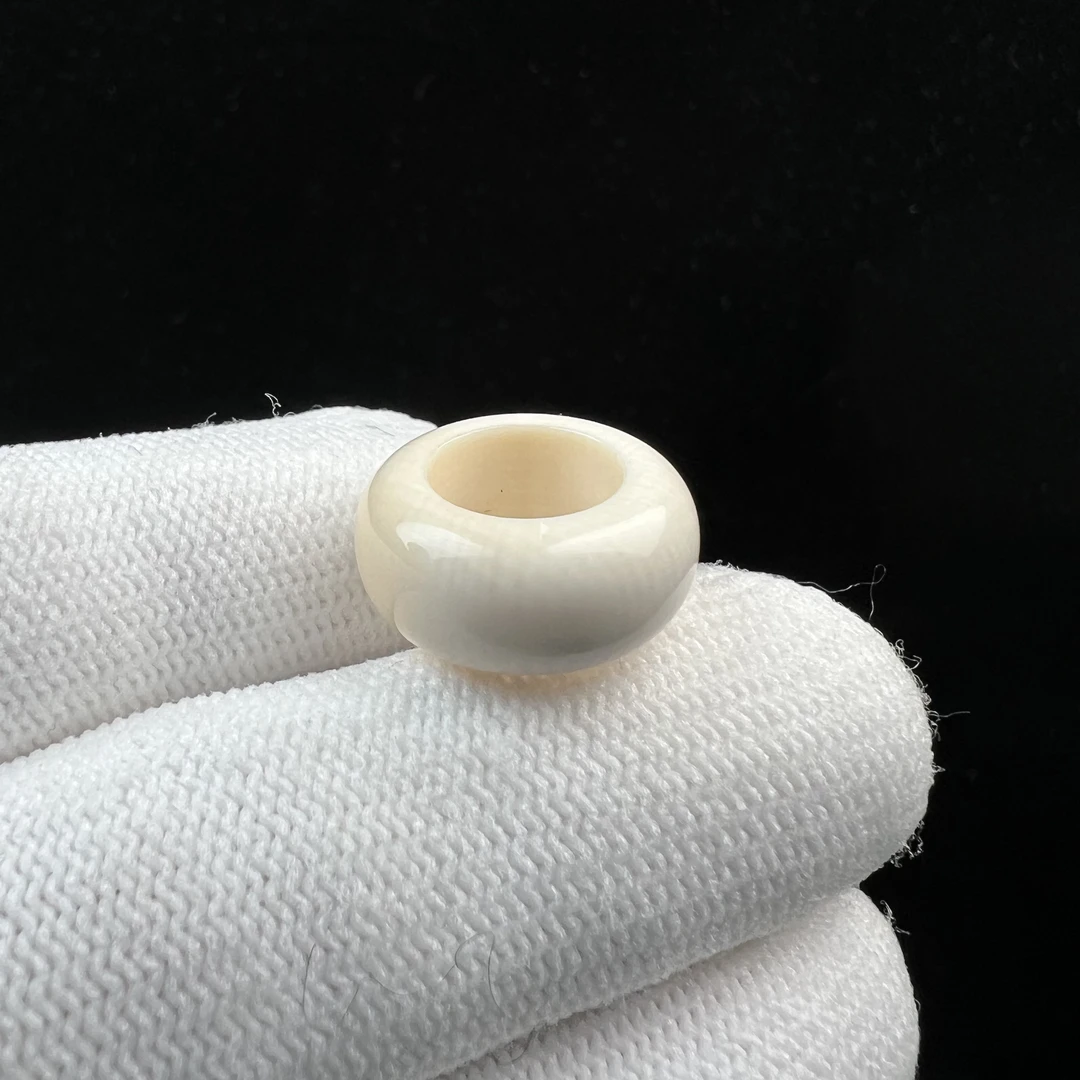 D1263天然猛犸牙跑环戒指内径9.8mm支持鉴定 假一罚四
