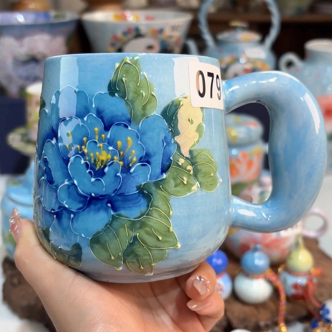 景德镇手绘高温釉下彩陶瓷茶具