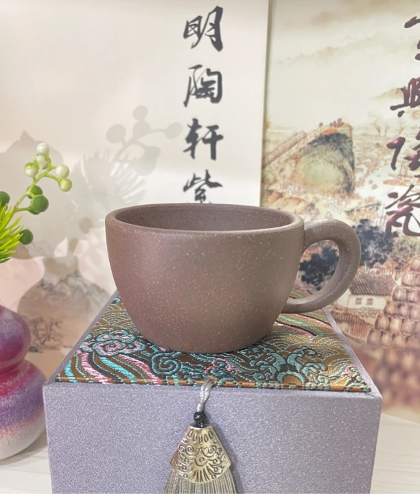 纯手工主人杯茶具茶杯全手工制作原矿紫砂泥大口杯精美