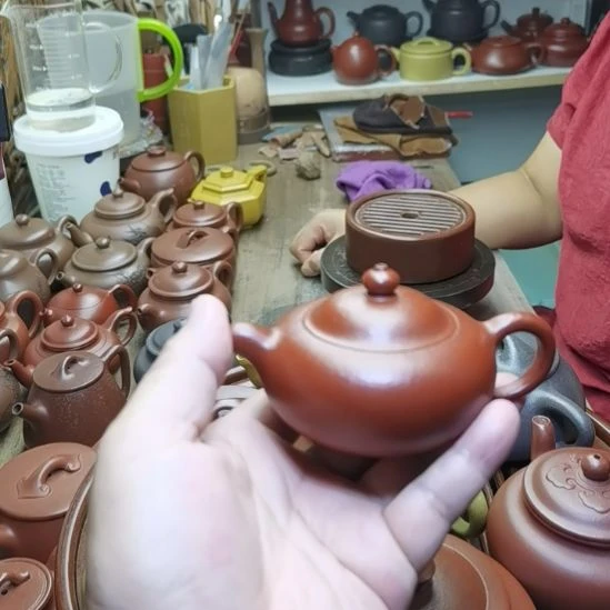 茶壶紫砂丑*朱泥料，玉乳壶，120cc容量