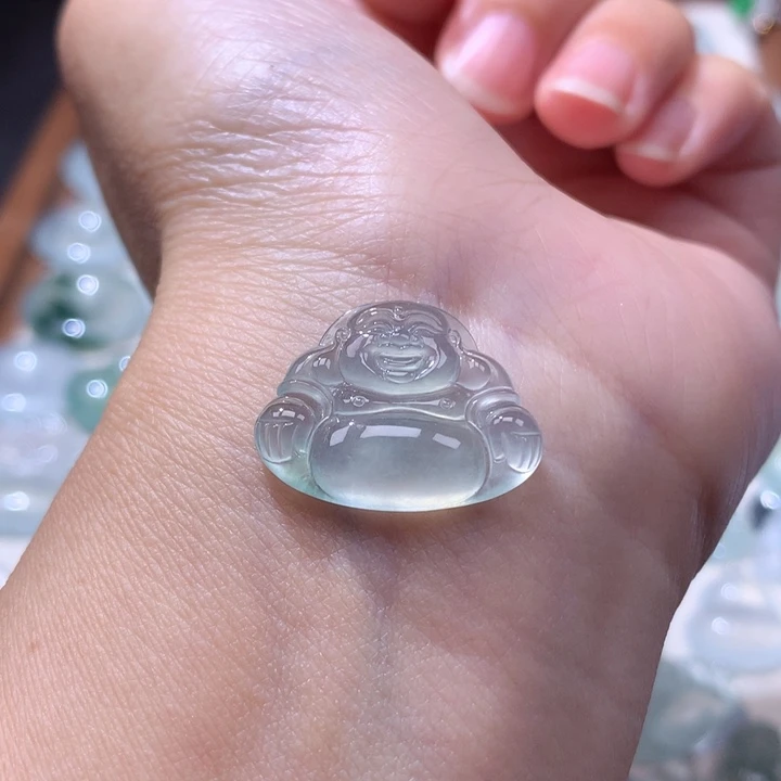 颈饰未镶嵌翡翠高冰晴底佛公