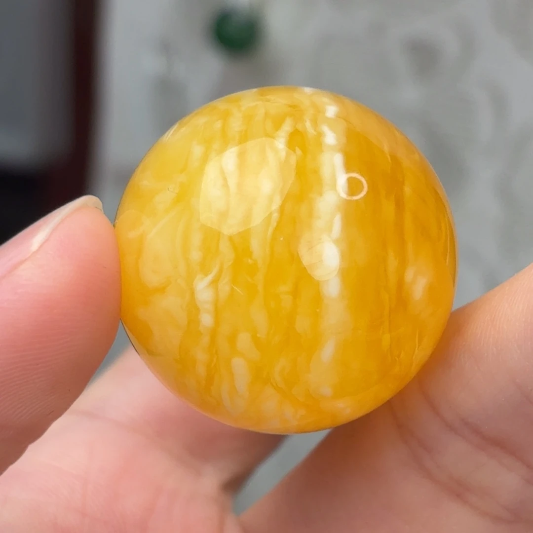 裸石蜜蜡未镶嵌虎皮千层单珠