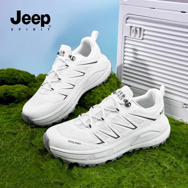 JEEPSPIRIT吉普男鞋春季2025新款网面透气运动休闲跑步鞋轻便百搭