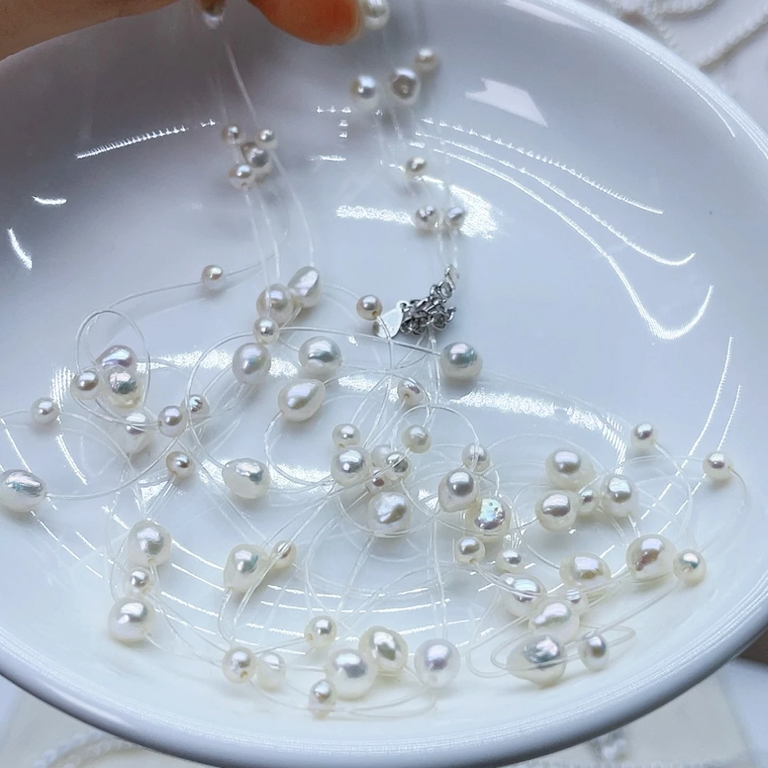 颈饰银S925镶嵌淡水珍珠?****