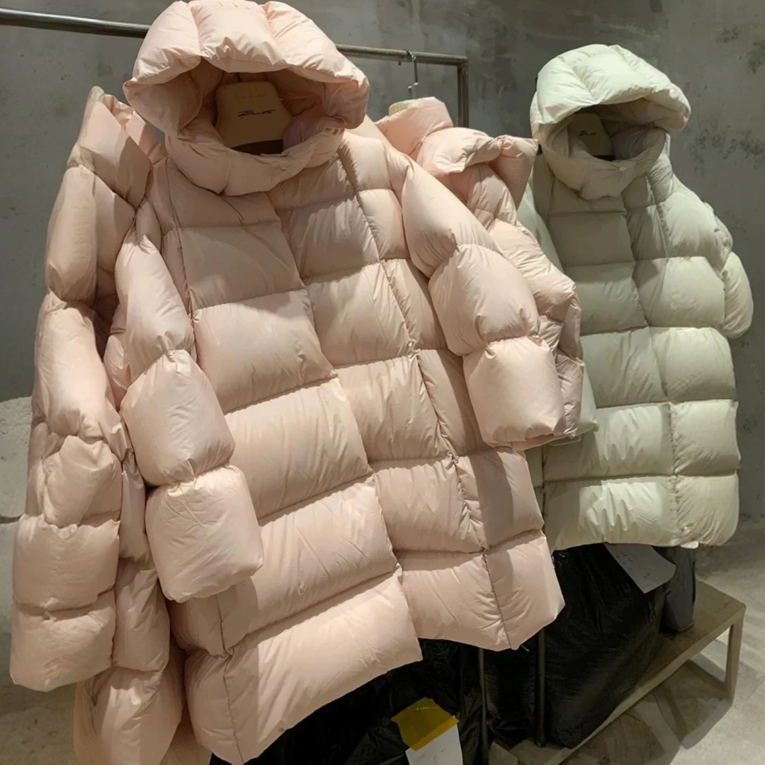 冬季白鹅绒保暖加厚连帽设计师鹅绒服TW30213