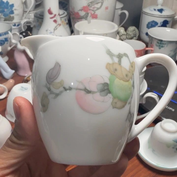 醴陵陶瓷研究所柿子花公道杯微瑕包邮