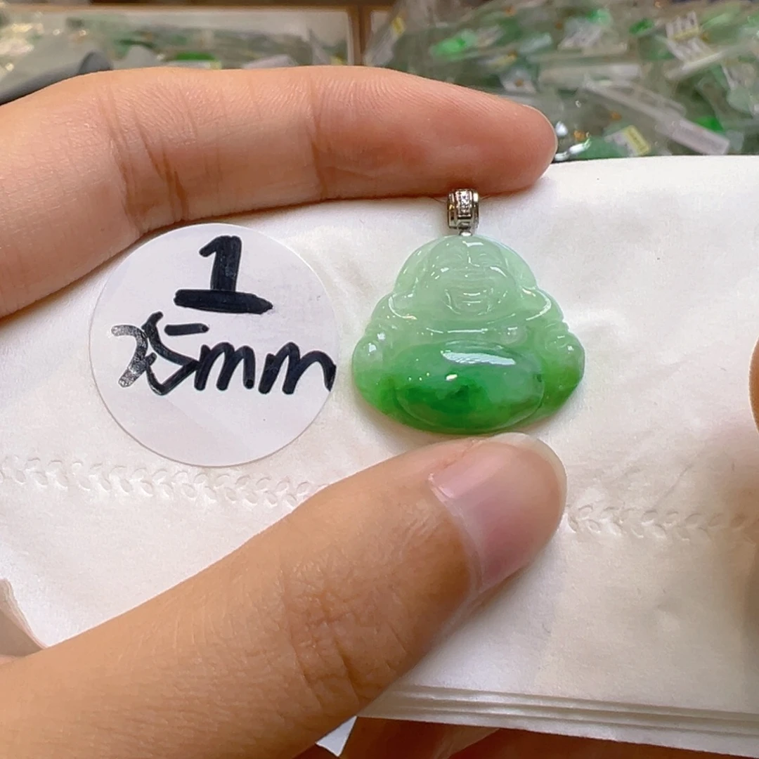 吊坠(不含链)18K金镶嵌翡翠