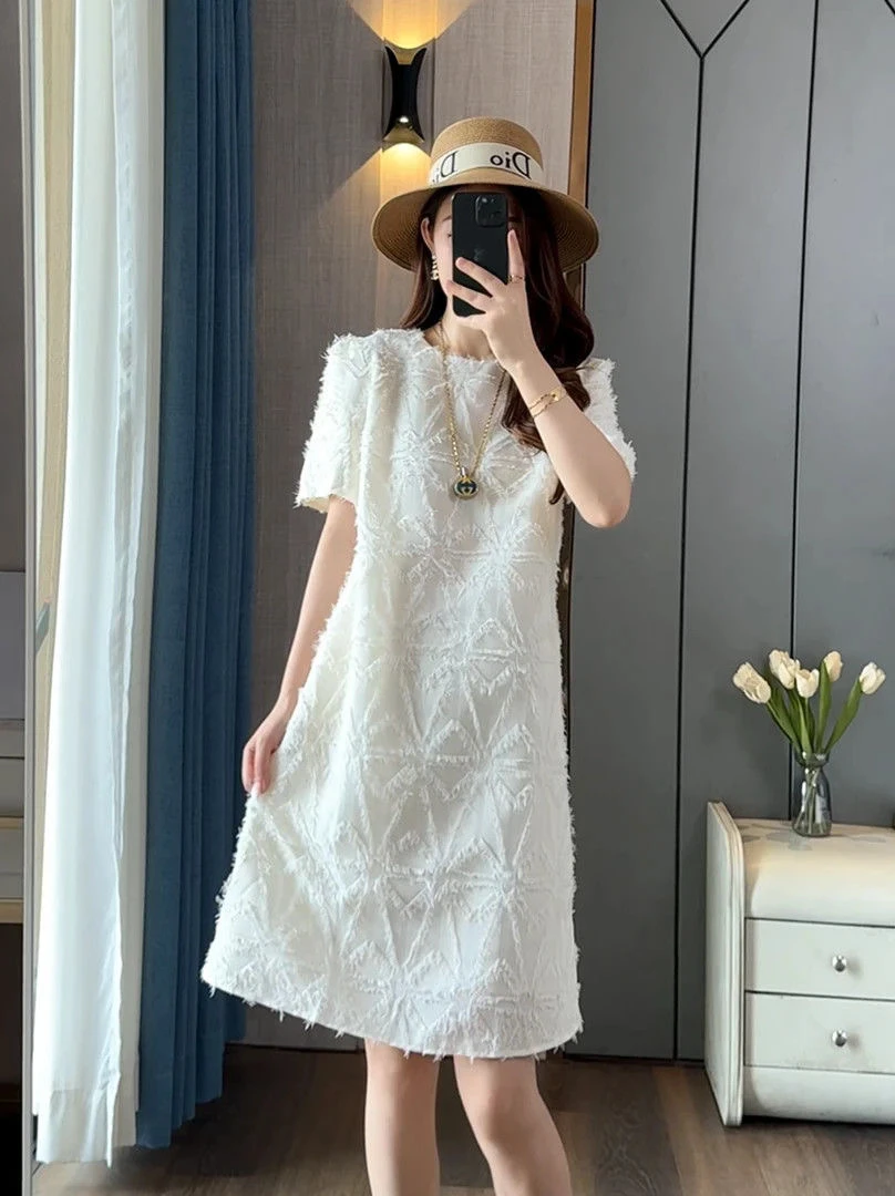 小个子连衣裙女2025夏季新款气质时尚显瘦设计感中长款A字裙子