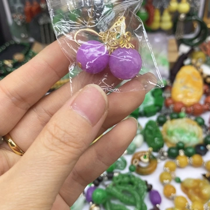 翡翠未镶嵌耳饰耳坠12