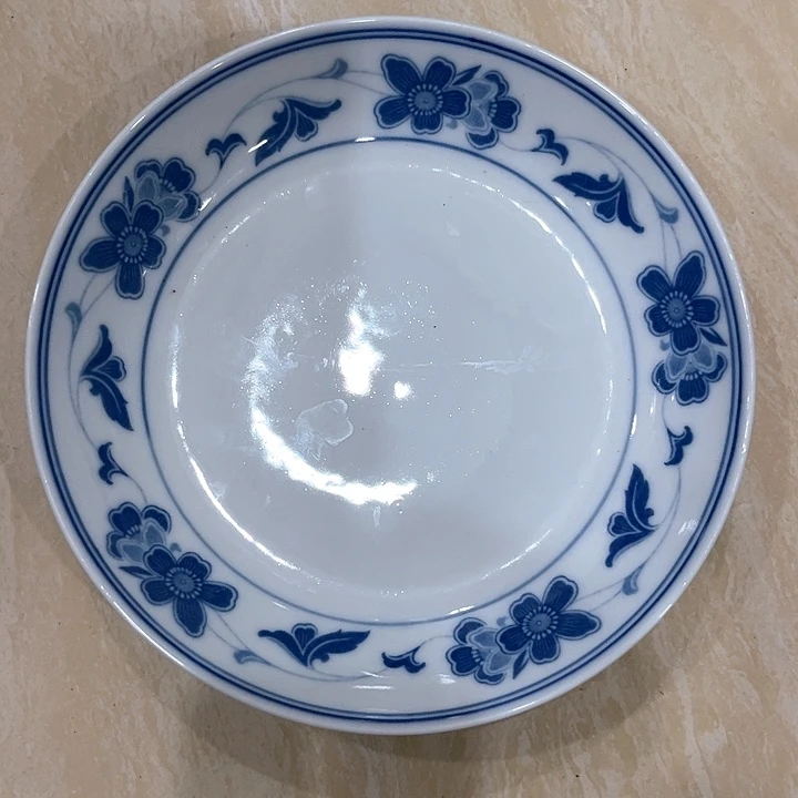 明****周釉下青花瓷器的工艺7寸深盘22个