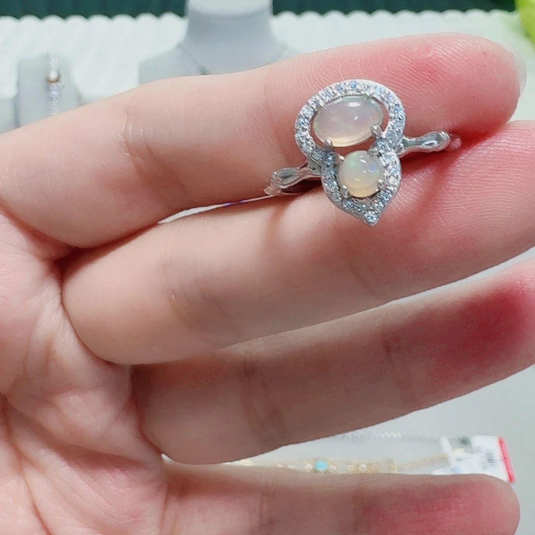 欧泊银S925镶嵌戒指戒指