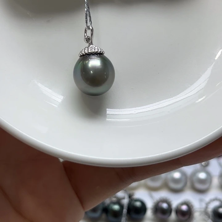 银S925镶嵌吊坠(不含链)海水珍珠11.5mm87号