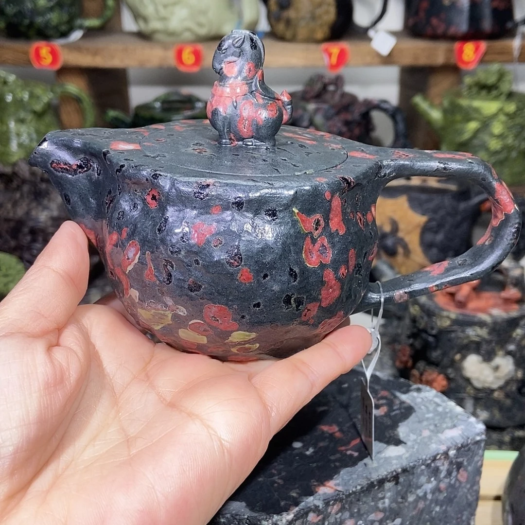 安山玉梅花玉随形壶200CC