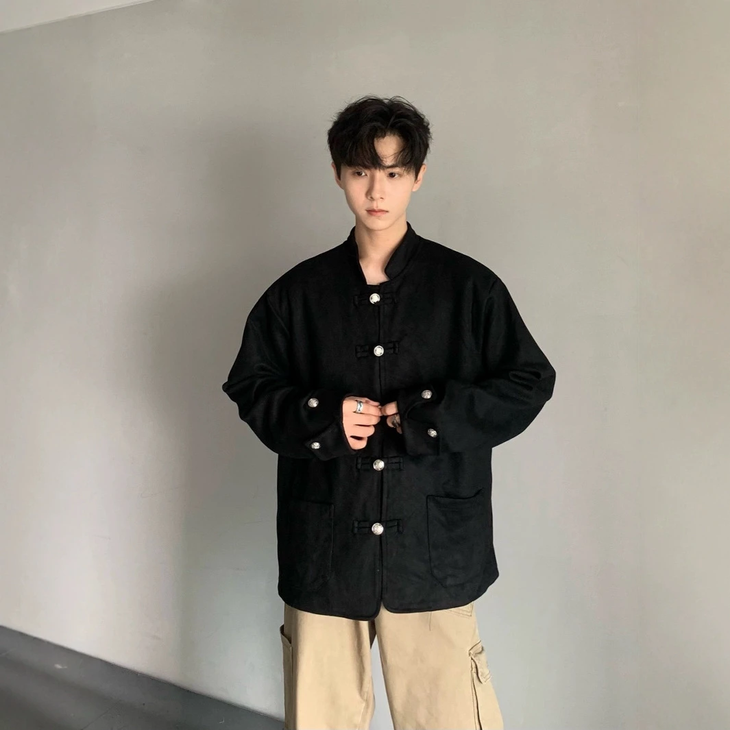 新中式王子异同款丝绒唐装衣柜夹克外套老钱风男女同款