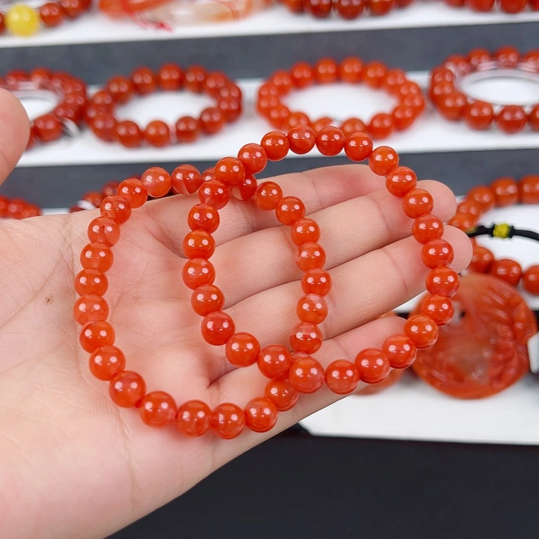 手链未镶嵌南红玛瑙瓦西辣椒红单圈7（多样式发其一）
