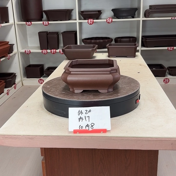 紫砂花盆切角小四方