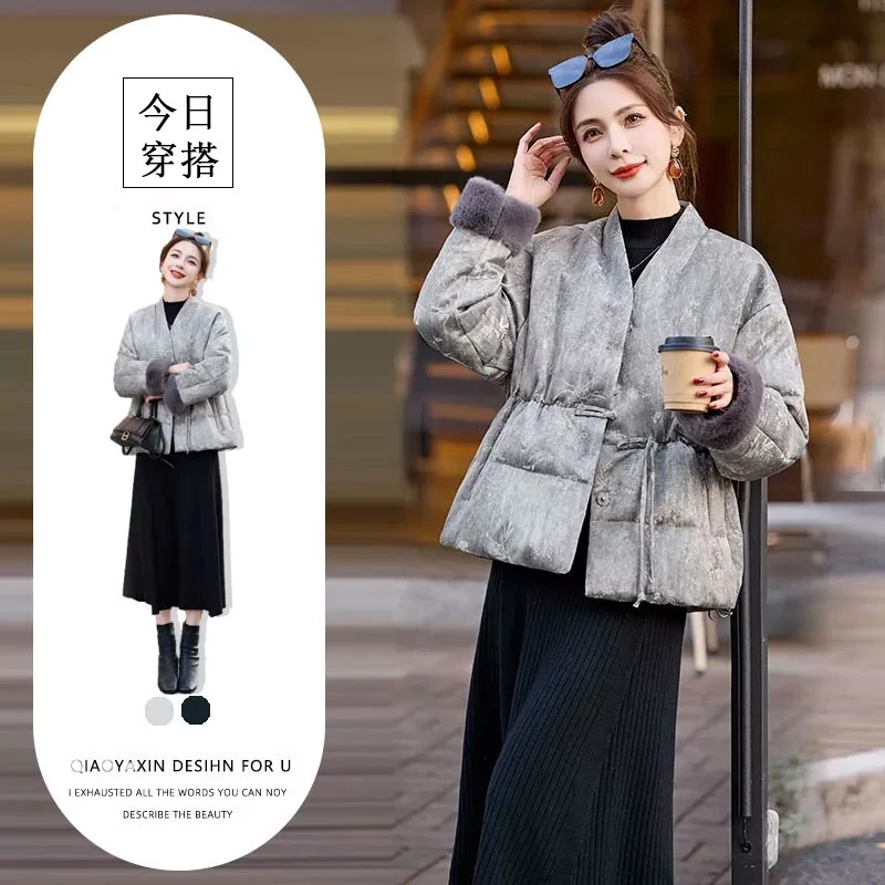 新中式国风棉服外套女2025冬季新款高级感气质小个子棉服短款外套