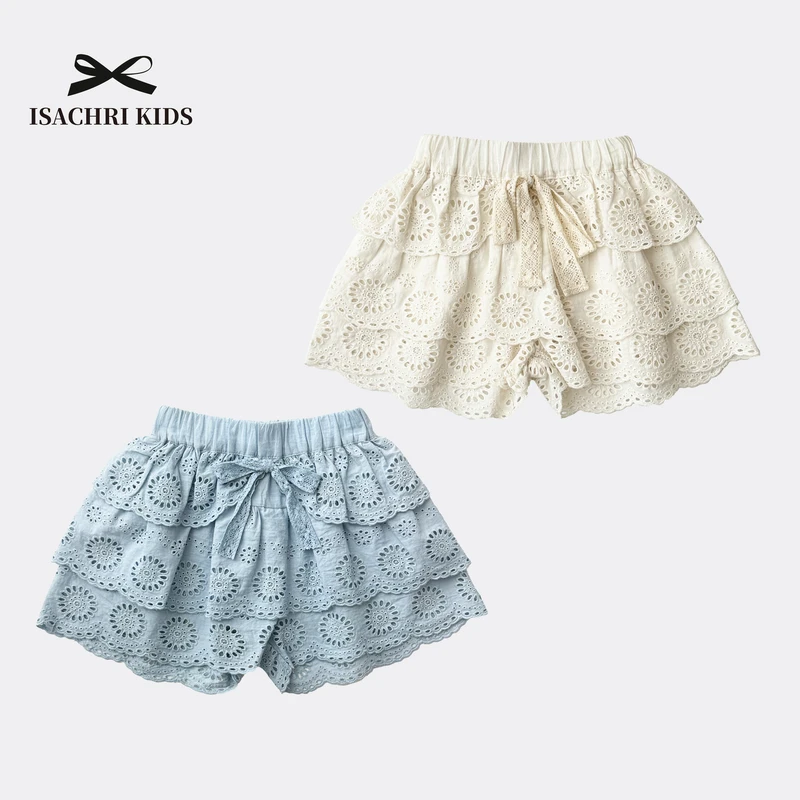 晶晶家【现发】茶歇3.0甜妹~童装女童夏装蕾丝裙裤儿童裤裙女IS567