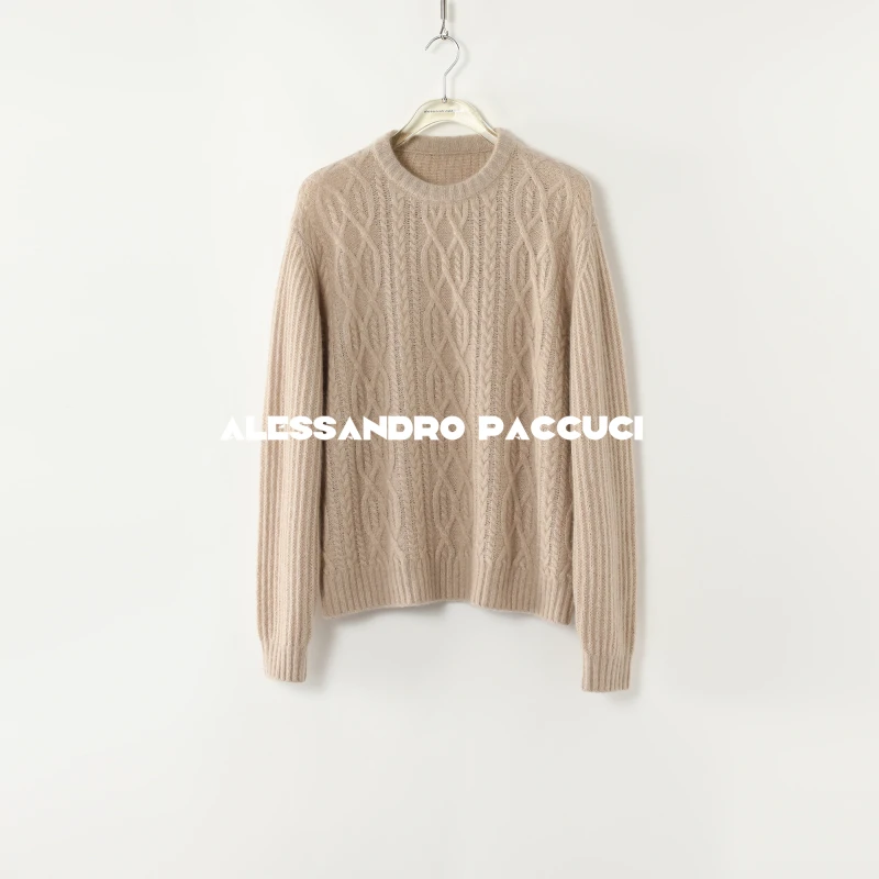 AP洛哥44199ST【知花】 圆领绞花多色百搭套头衫2024冬