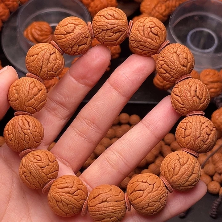 手串桃核精品金丝龙珠1.9