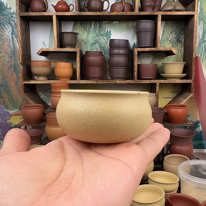 茶杯紫砂拙器甄选，纯原本矿。100毫升