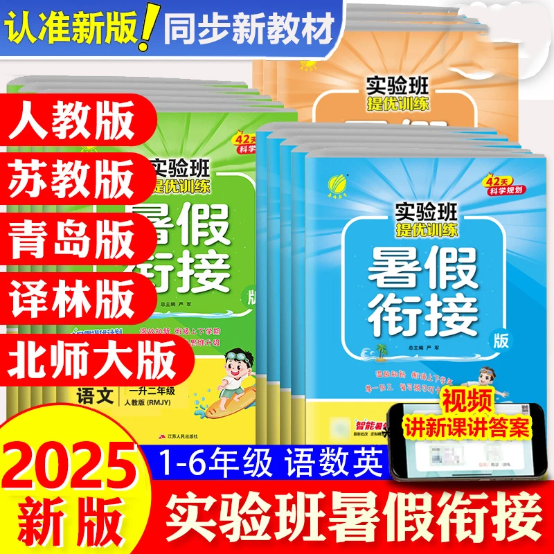 2025实验班暑假衔接提优训练小学语数英暑假预习复习练习册作业本