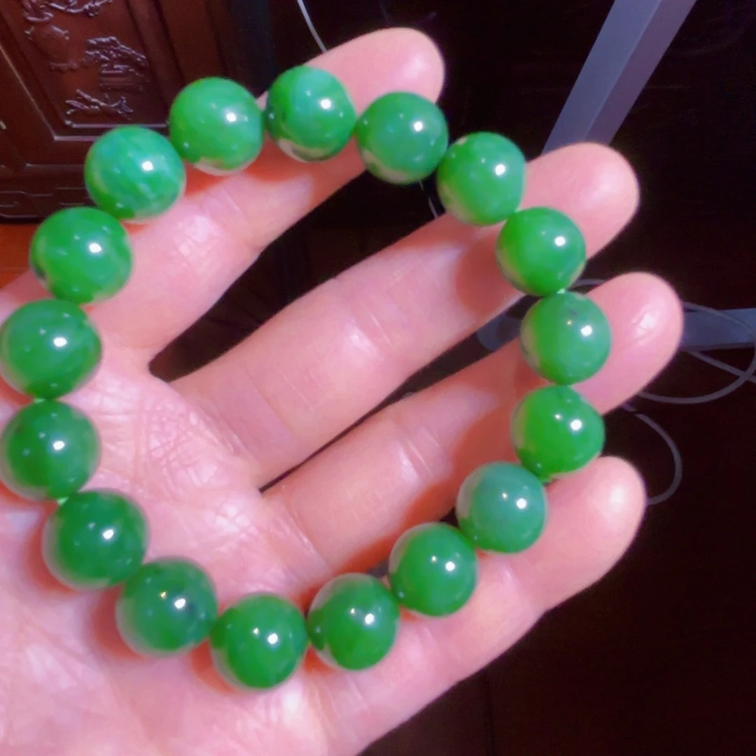 和田玉（碧玉）手串未镶嵌糯****吃