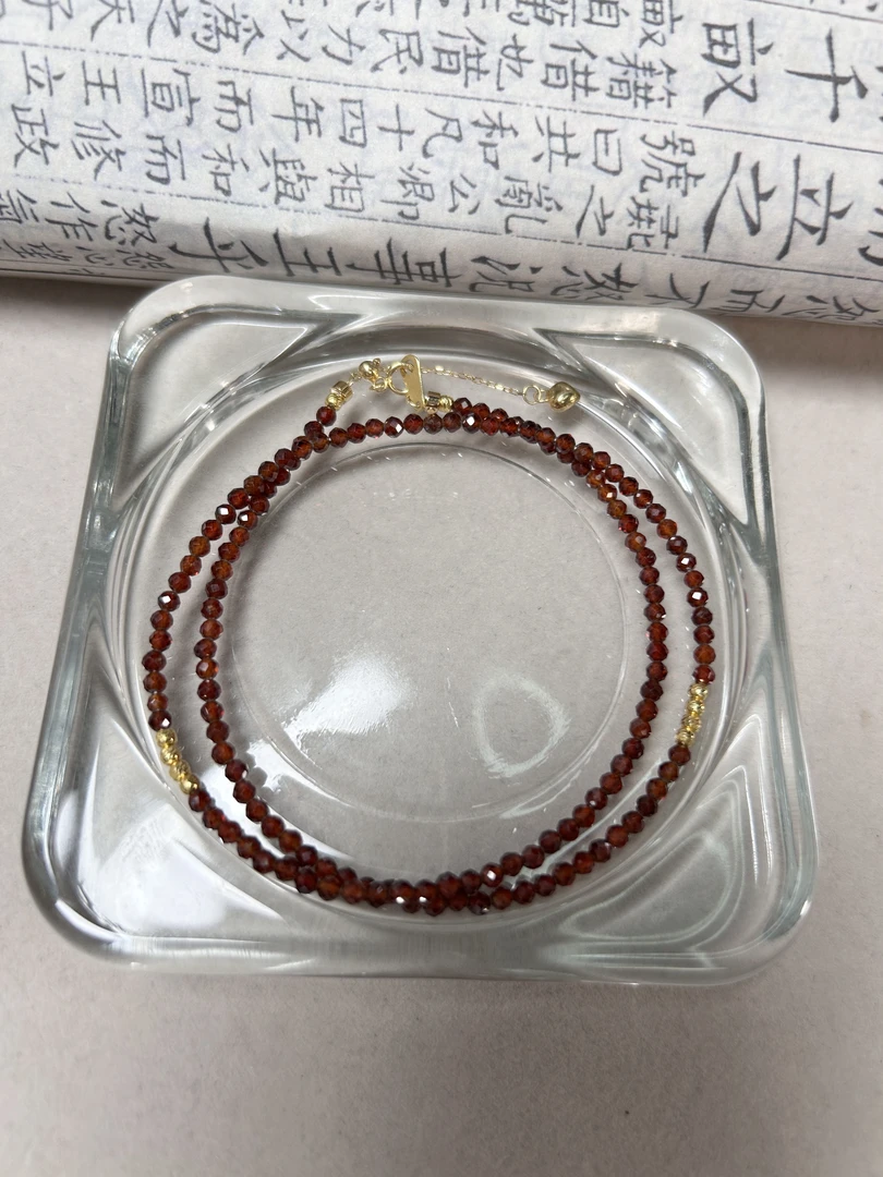 【禧玄巴胺】芬达石18k金小米珠项链